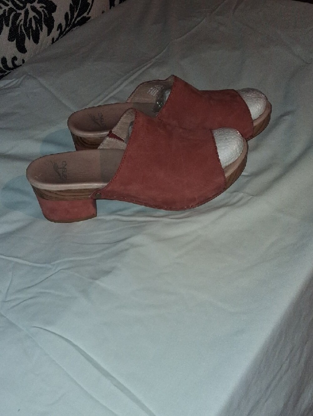 Dansko Women's Open-Toe Suede Mule in Rust - Picture 2 of 6